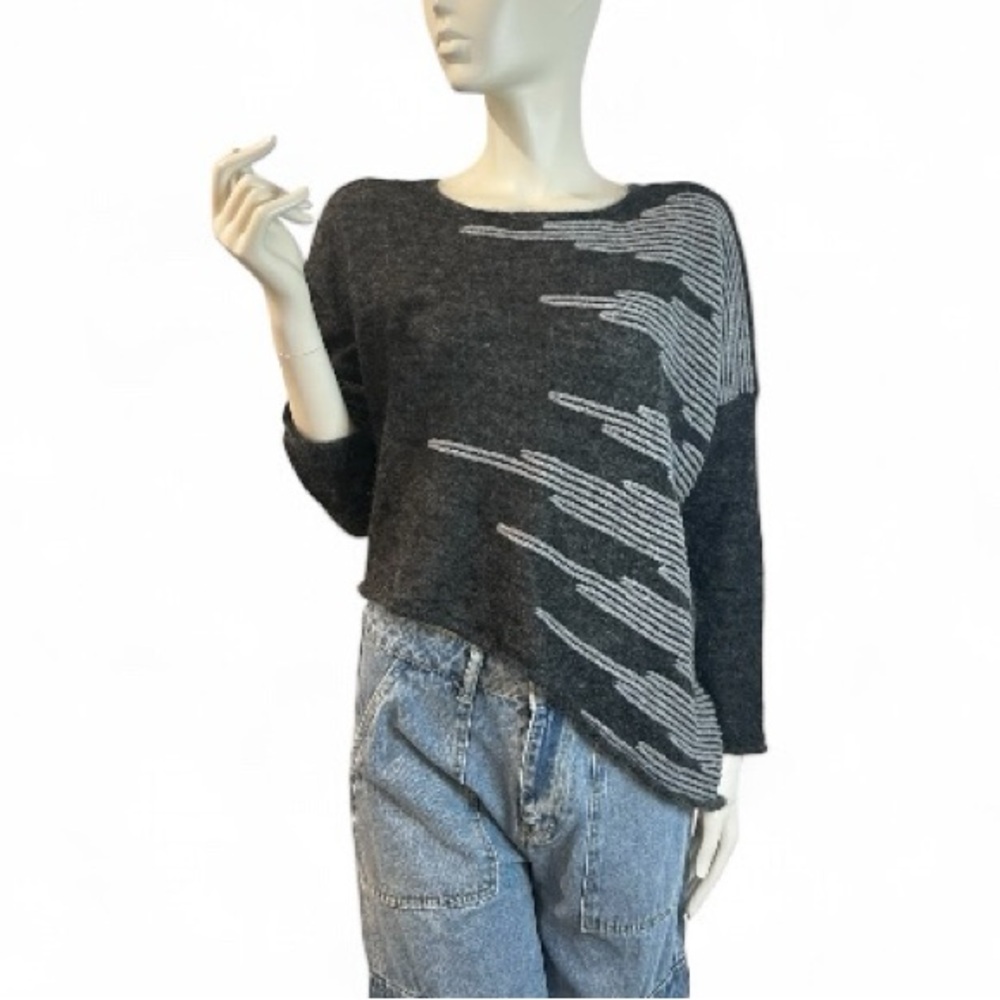Colour 5 Power Kid Mohair Asymmetrical Slouchy Sweater
